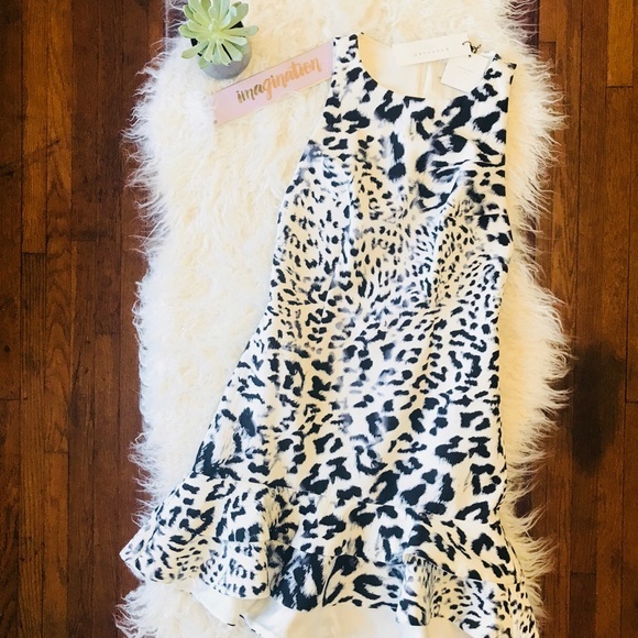 Keepsake Borderline Snow Leopard Cocktail Dress - Picture 3 of 7